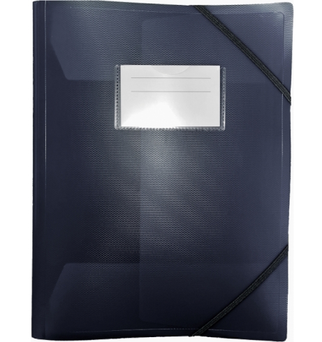 Папка пластикова А4 на гумках, з карманцем, димчата, O35699-91