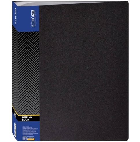 Папка А4 з 60 файлами Economix, чорна, E30606-01