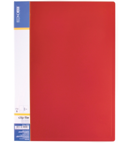 Папка А4 з боковим притиском Economix CLIP В, червона, E31202-03