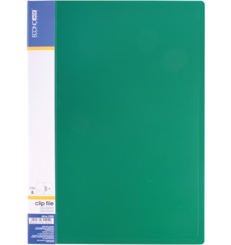 Папка А4 з боковим притиском Economix CLIP В, зелена, E31202-04