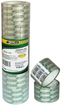 Клейка стрiчка  канц., 24мм*10м, 4-391 4OFFICE, 6 штук в бабине