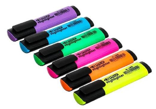 Набір текстмаркерів, 6шт, 1-5мм, 4-109/6, 4Office