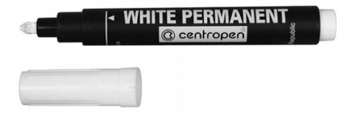 Маркер перман., 2,5мм, бiлий, White Permanent, 8586, Centropen