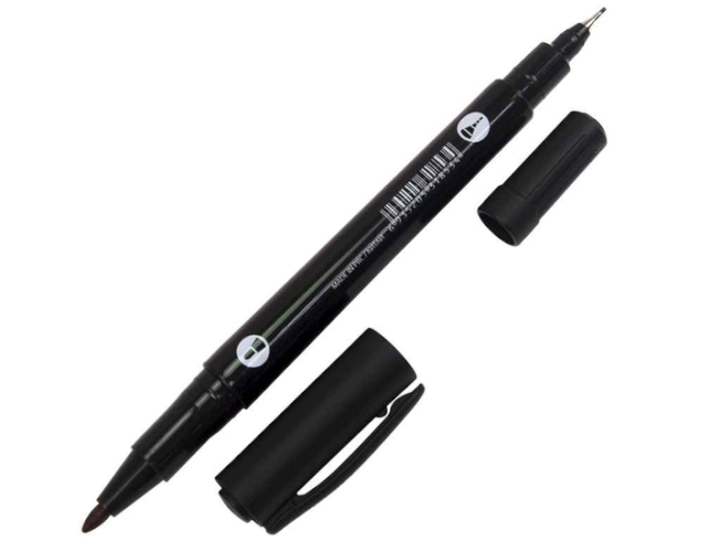 Маркер Permanent двосторонній накінечник:2,8мм/0,8мм чорний, PM-5846, TM 