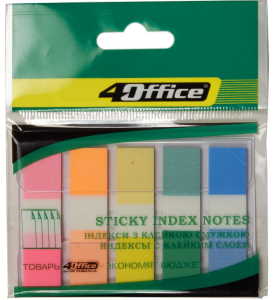 Розділювачі, 12х45мм, 5кол, по 20арк, PP, 4-427, 4Office