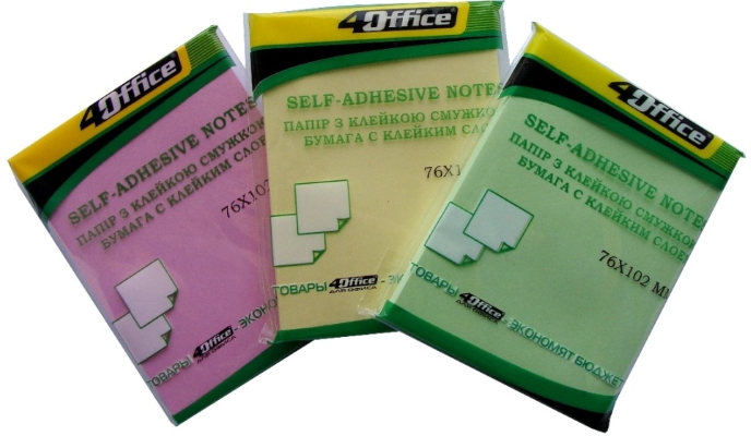 Папiр кл., 76х102мм, 100л, цв. ассорти, 4-425, 4Office