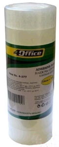 Клейка стрiчка канц., 18мм*30м, 4-377, 4OFFICE, 8шт