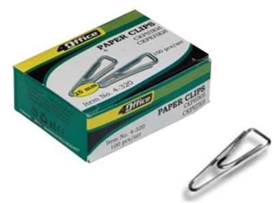 Скріпки трикут., 25мм, 100шт., 4-320, 4OFFICE