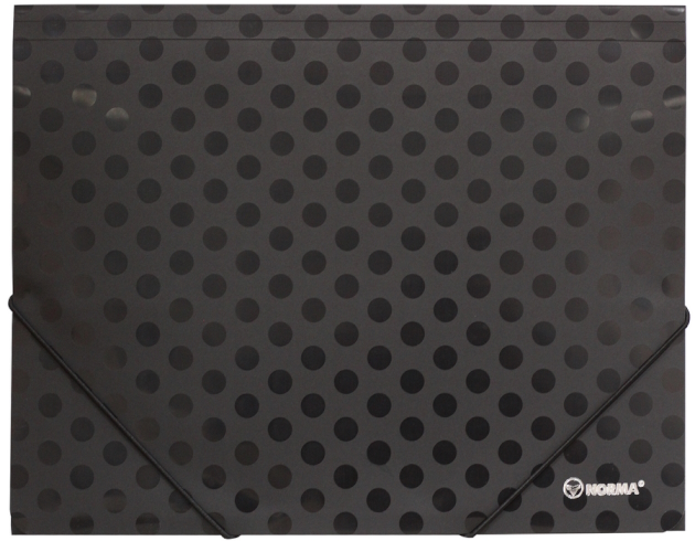 Папка на гумках А4, фактура ГОРОШОК, PP 500мкн, чорна, 5060-09N, NORMA