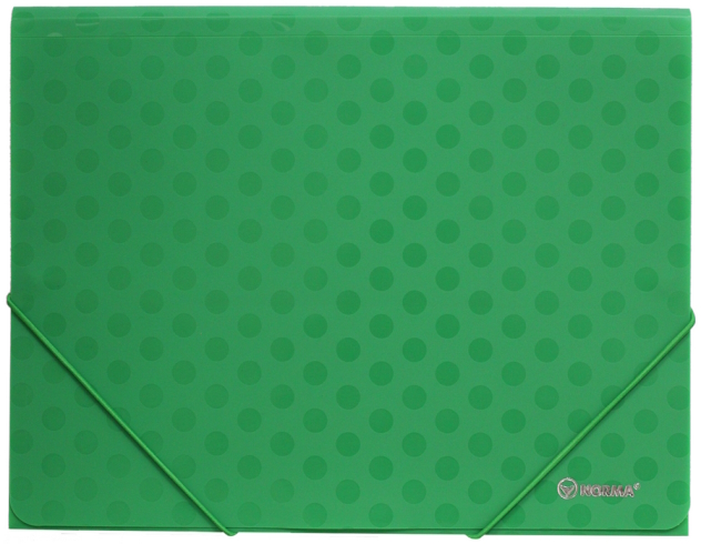 Папка на гумках А4, фактура ГОРОШОК, РР 500мкн, зелена, 5060-04N, NORMA