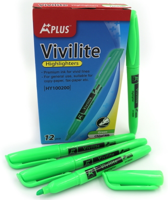 HY100200-GR Текстовиделітель Beifa скош.накін.- зелен. 12шт/етик