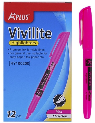 HY100200-PK Текстовиделітель Beifa скош.накінечн.- рожев.