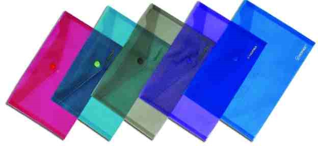 Папка с кнопкой, прозр., А4,160мкн  PР, цв. в ас., 5016, NORMA