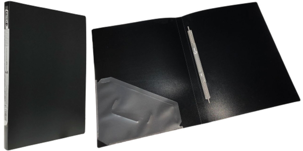 Папка-швидк.+кишеня, А4 500мкн, чорн. PP, 4-213-09, 4OFFICE