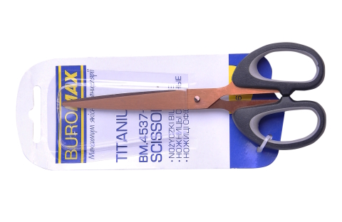 Ножицi офiснi TITANIUM, 163мм, сірі вставки BM.4537-09
