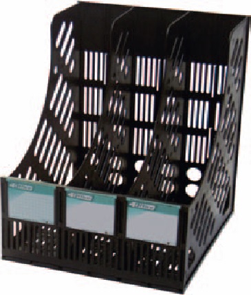 Лоток д/док., верт.,3вiд.,чорн., 4-402, 4OFFICE