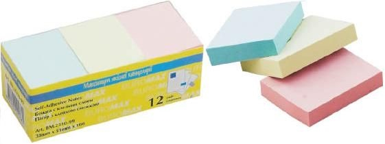 Блок для нотаток 38х51мм, 100арк., асорті., асорті, BUROMAX, BM.2310-99