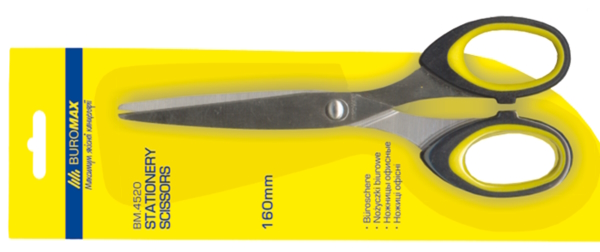 Ножиці суцільнометалевi, руч. з гумов. вставками, 160мм,BM.4520