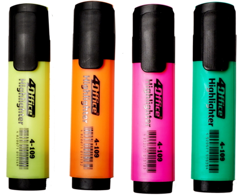 Н-р текстмаркерів, 4шт, 1-5мм, 4-109/4, 4Office