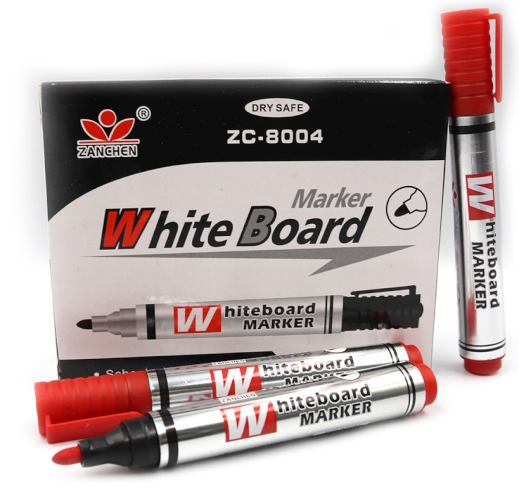 ZC-8004-RD Маркер для дошки червон. кругл.нарешті. 12шт/етик