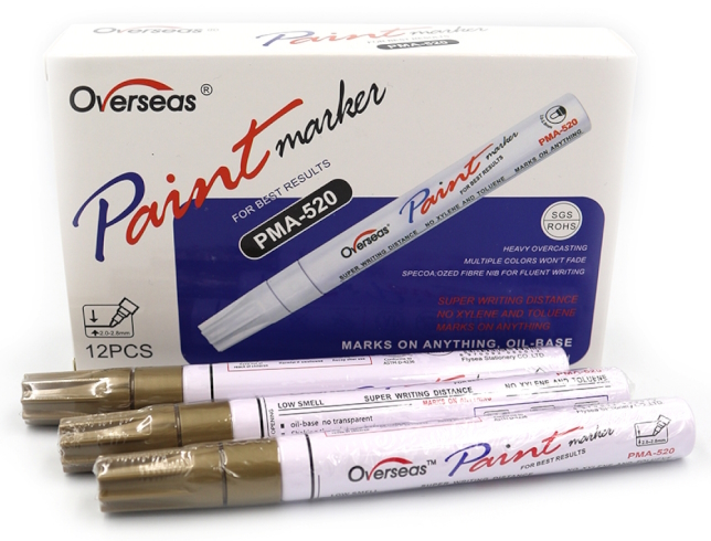 DSCN7501-G Маркер-фарба золото 
12шт / етикетка