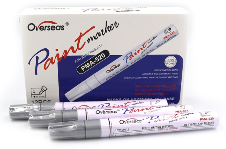 DSCN7501-S Маркер-фарба срібло 
12шт / етикетка