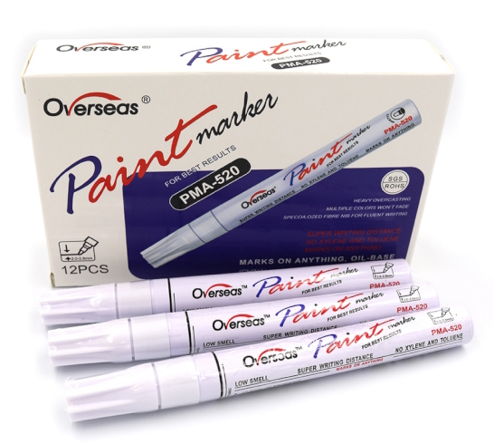 DSCN7501-W Маркер-фарба білий, 12шт / етикетка