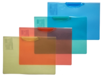 Папка з бок. затискачем, А4, PP, 450 мкн, кол. в ас., 4-256, 4Office