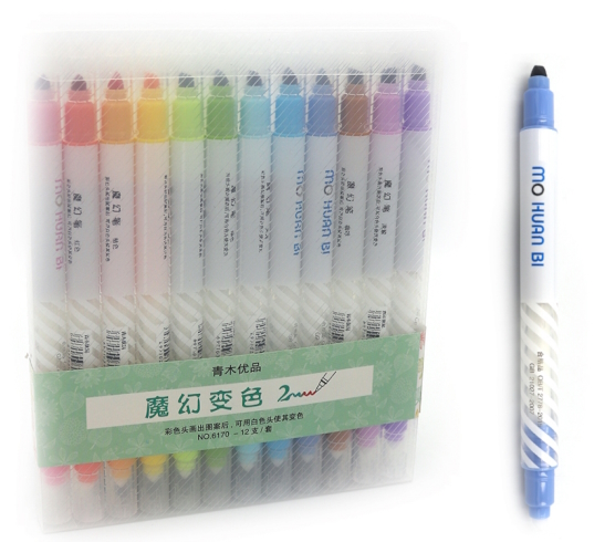 YGB-04430-6170 Набір двухсторонніх текстовиділячів 12кол., 12шт/етик.