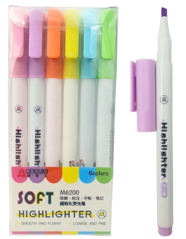M6200 Набір текстовиділячів Aodemei, 6шт.