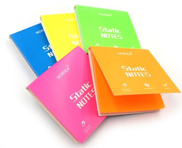 STA-03 Папір для нотаток статичний Wornda NEON 100шт., 75*75мм mix 1шт/этик