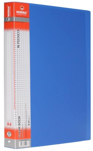 Папка з файлами, А4, 40ф, 650/25мкн PР, синя, 5028-06N, NORMA