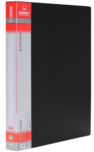 Папка з файлами, А4, 40ф, 650/25мкн PР, чорн., 5028-09N, NORMA