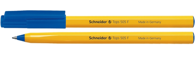 Ручка кулькова SCHNEIDER TOPS 505 F 0,5 мм, Корпус помаранчевий, синій, S150503