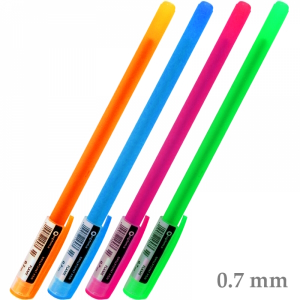 Ручка масляна OPTIMA FLAME, 0,7 мм, Корпус асорті, синя, O15643-02