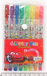 0312-8 (DSCN9795-8) Набір гелевих ручок глиттер , PVC, 8 кол., 1шт / етик.