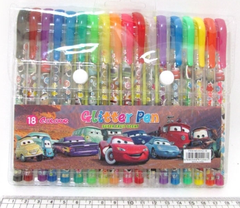 0312-18 (DSCN9795-18) Набір гелевих ручок глиттер , PVC, 18 кол., 1шт / етик.