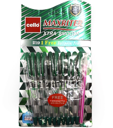 727 Ручка масл.  Maxriter (зел) + дод.ручка (червона уп / зелена уп)