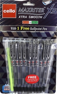 Ручка Cello Maxriter XS SKU 10Hanger 0,7мм  чорн.+ дод. Ручка