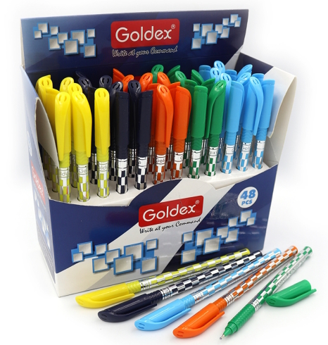 Ручка масляна Goldex Silver Jet #745 Індія Blue 0,6мм, mix