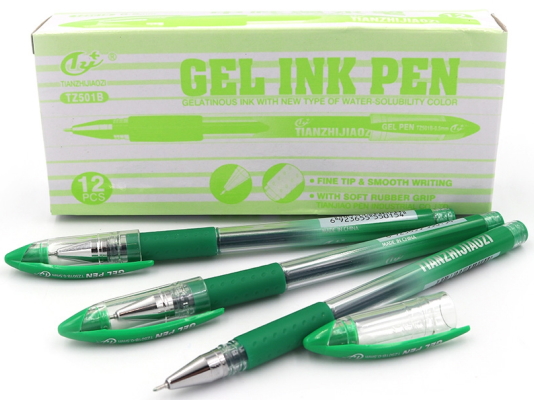 TZ501B Р-ка гелева зелена Tianjiao (з грипом)