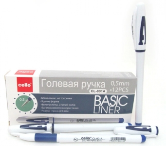 CL-801A Ручка гел син 0,5мм, белый корпус