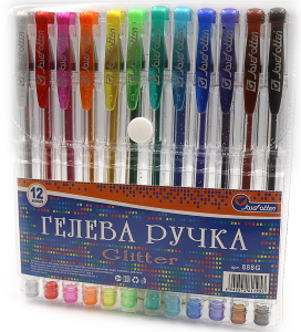 888G-12 Набір гелевих ручок глиттер 