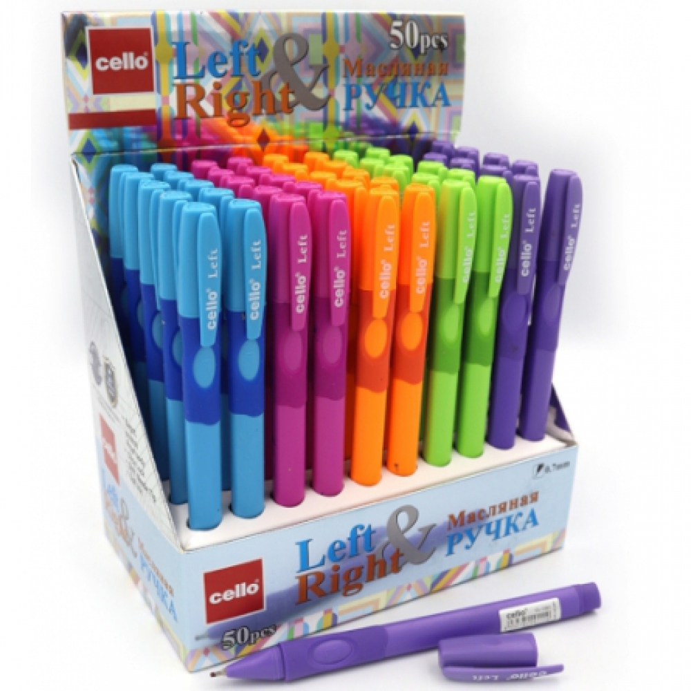 CL-1361L ШУЛЬГА (DSCN3178-L) Ручка масляна синя, грип, тригранний корп., Mix, без / етик.