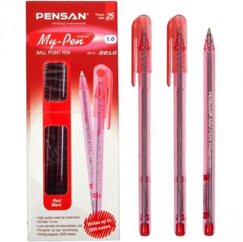 Ручка масляна PENSAN «My-Pen», ЧЕРВОНА, 1,00мм, Туреччина