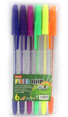 936-6 Набір шар.ручек кол.