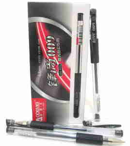 YK-009-BK (GP-009) Ручка гелева c грипом 0,5мм товстий нак чорна, 12шт / етик.