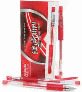 YK-009-RD (GP-009) Ручка гелевая c грипом 0,5мм толст нак красная