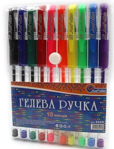 888B-10 Набір гелевих ручок неон 