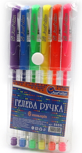 888B-6 Набір гелевих ручок неон 